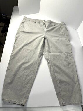 Eileen Fisher Light Grey Flat Front Chino's